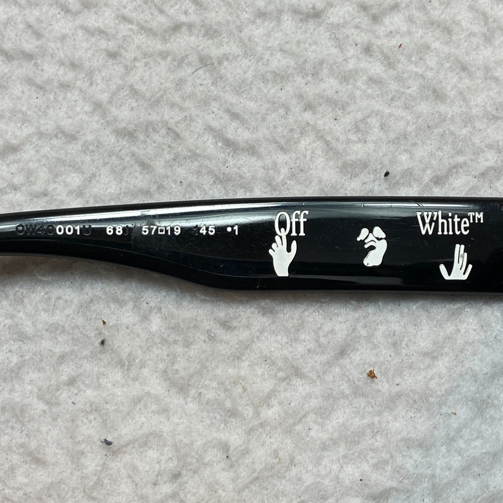 OFF WHITE OW40001U Sunglasses 68J Black Rectangle 57-19-145 - Picture 13 of 16